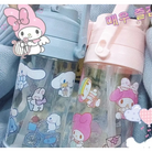 Kawaii BPA Free Plastic Water Bottle with Straw for Cospartys - cup