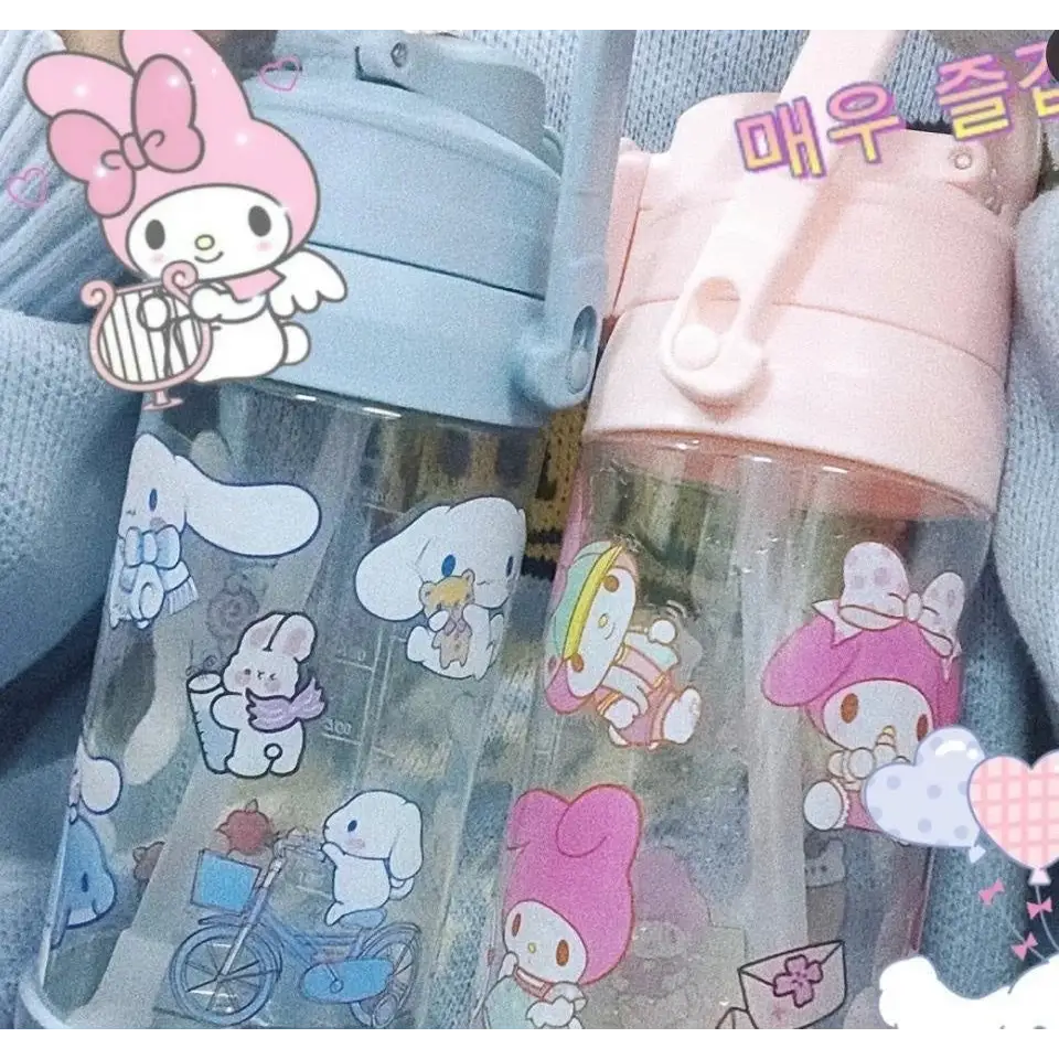 Kawaii BPA Free Plastic Water Bottle with Straw for Cospartys - cup