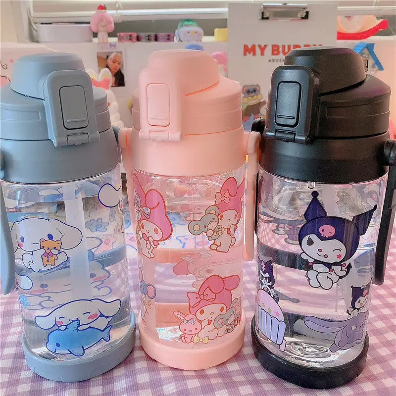 Kawaii BPA Free Plastic Water Bottle with Straw for Cospartys - cup