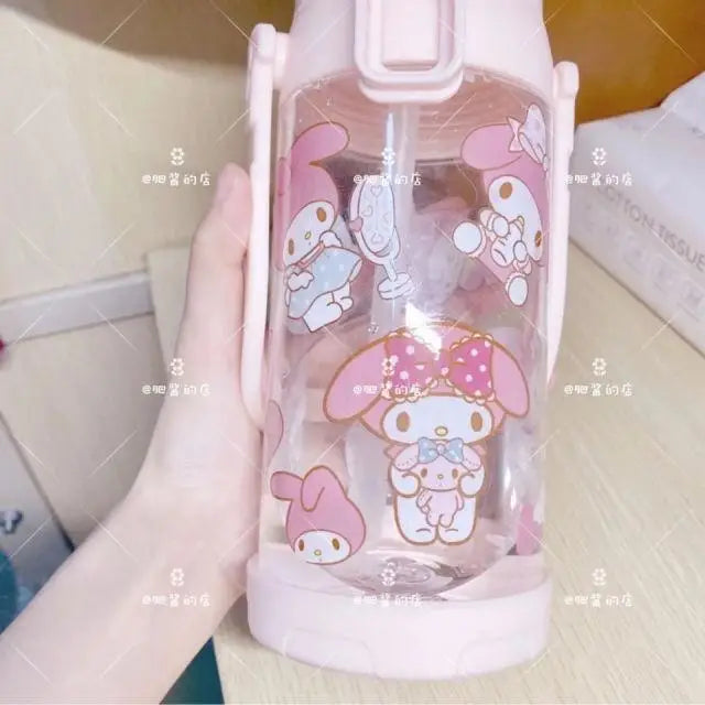 Kawaii BPA Free Plastic Water Bottle with Straw for Cospartys - cup