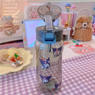 Kawaii BPA Free Plastic Water Bottle with Straw for Cospartys - Kuromi - cup