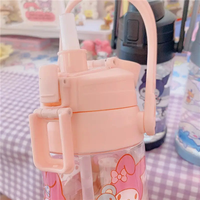 Kawaii BPA Free Plastic Water Bottle with Straw for Cospartys - cup