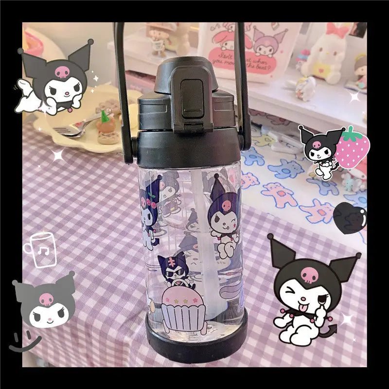 Kawaii BPA Free Plastic Water Bottle with Straw for Cospartys - Cosparty