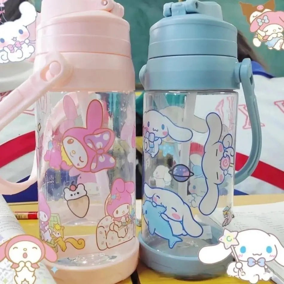 Kawaii BPA Free Plastic Water Bottle with Straw for Cospartys - cup