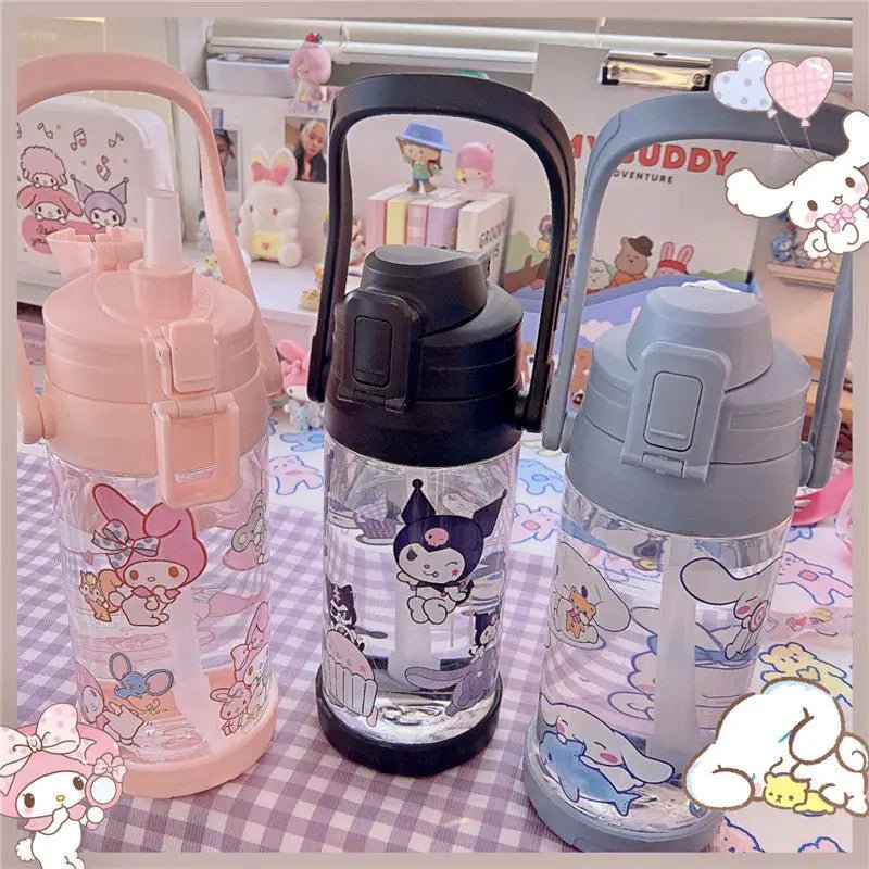 Kawaii BPA Free Plastic Water Bottle with Straw for Cospartys - Cosparty