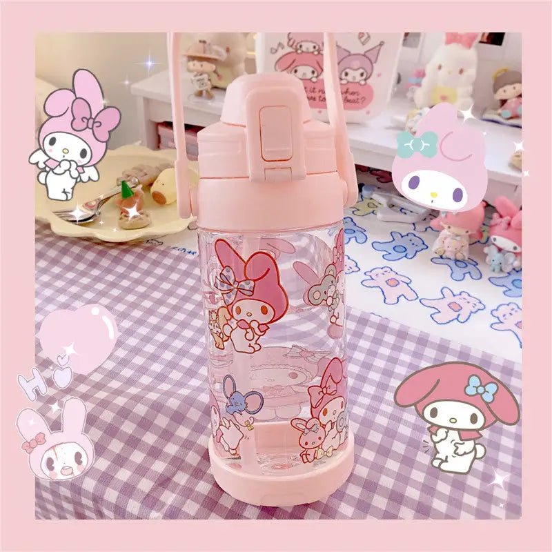 Kawaii BPA Free Plastic Water Bottle with Straw for Cospartys - Cosparty