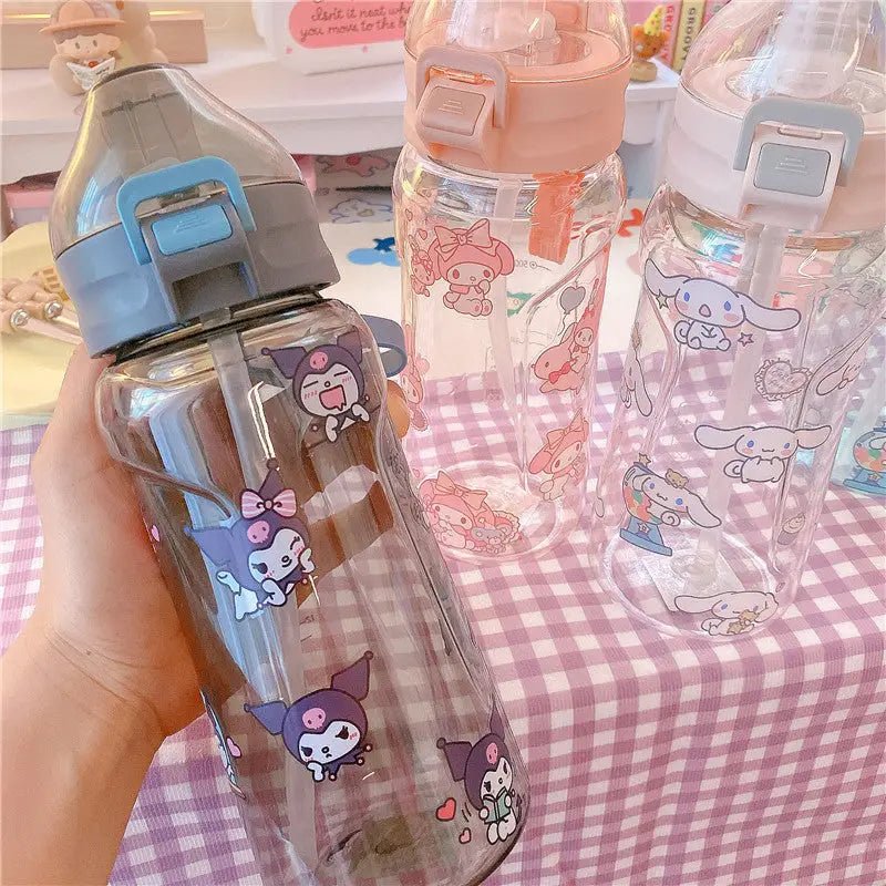 Kawaii BPA Free Plastic Water Bottle with Straw for Cospartys - Cosparty