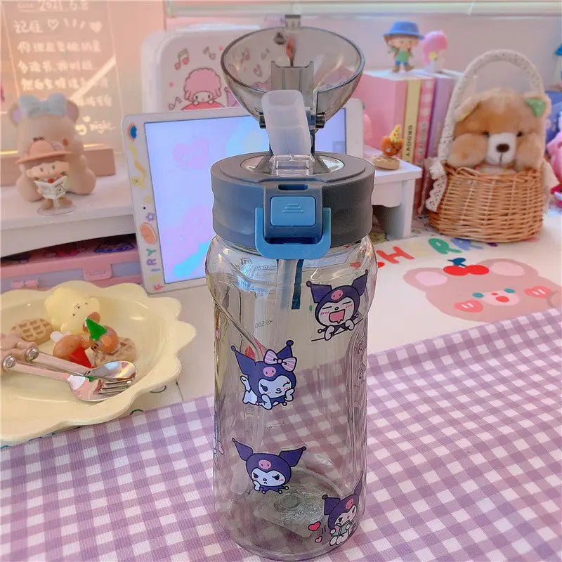 Kawaii BPA Free Plastic Water Bottle with Straw for Cospartys - Cosparty