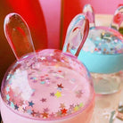 Kawaii Bunny Ear Glitter Glass Water Bottles - Cosparty