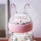 Kawaii Bunny Ear Glitter Glass Water Bottles - shirt