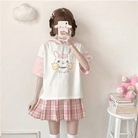 Kawaii Bunny Hooded Tee in Pastel Pink or Blue - Cosparty