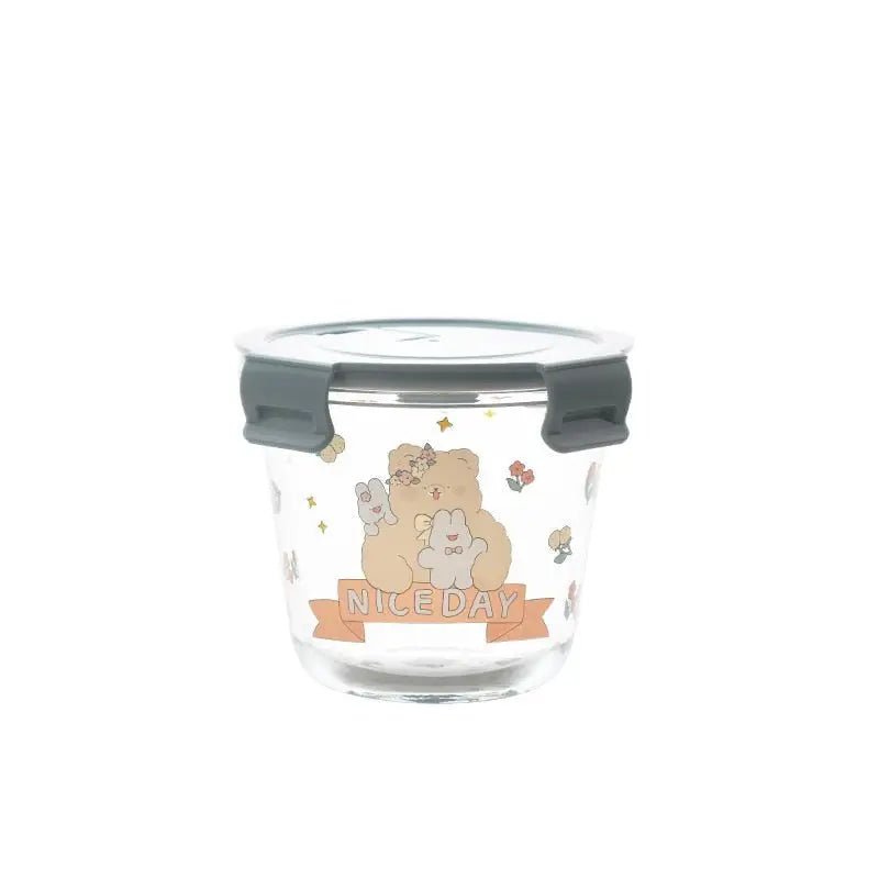 Kawaii Bunny Microwave Glass Bowl with Lid for Cute Mealtime Fun - Cosparty