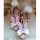 Kawaii Bunny Rabbit Ear High Heels with Removable Pom Poms - Shoes