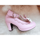 Kawaii Bunny Rabbit Ear High Heels with Removable Pom Poms - Cosparty