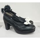 Kawaii Bunny Rabbit Ear High Heels with Removable Pom Poms - Cosparty