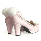 Kawaii Bunny Rabbit Ear High Heels with Removable Pom Poms - Shoes