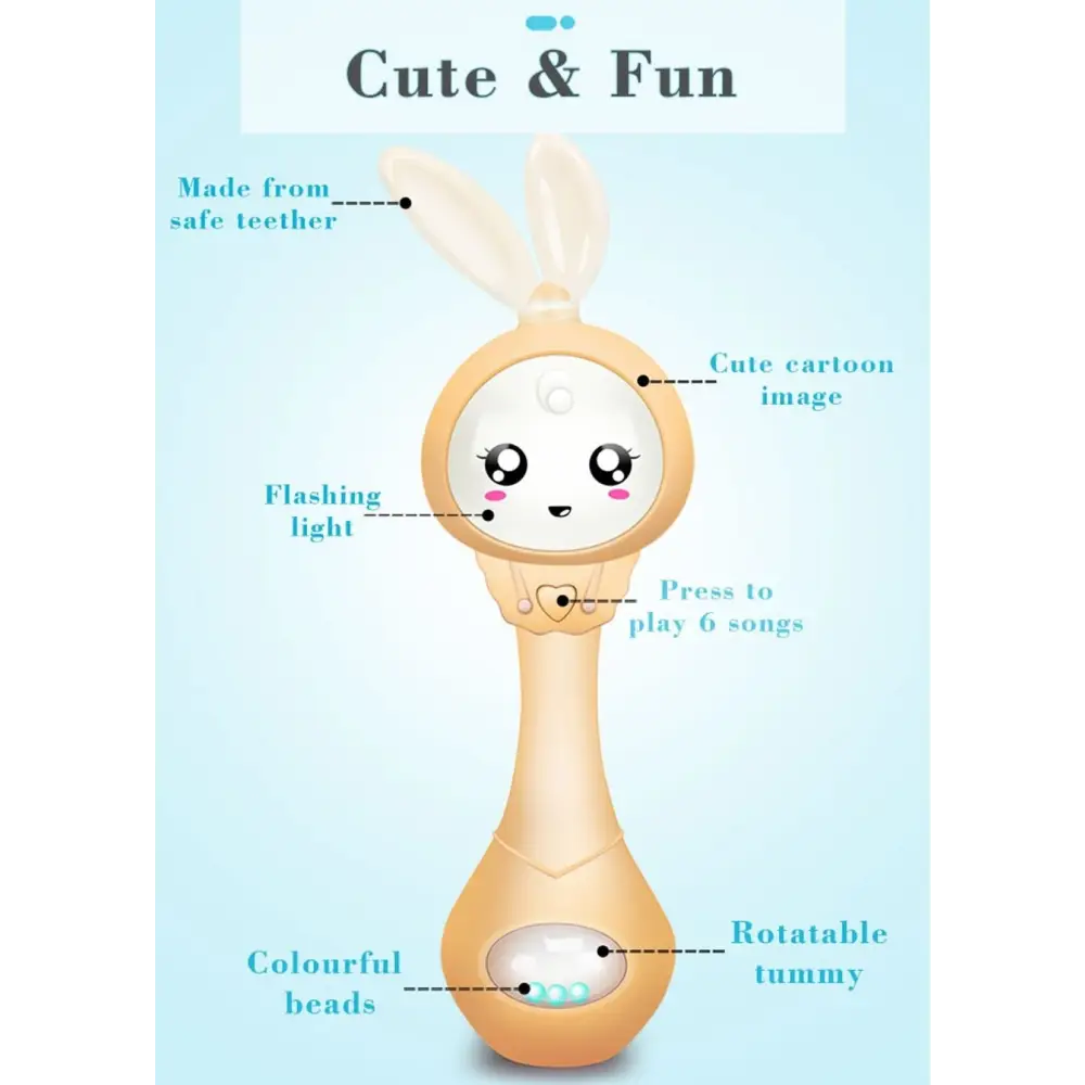 Kawaii Bunny Rabbit Face Rattle for Babies - toys