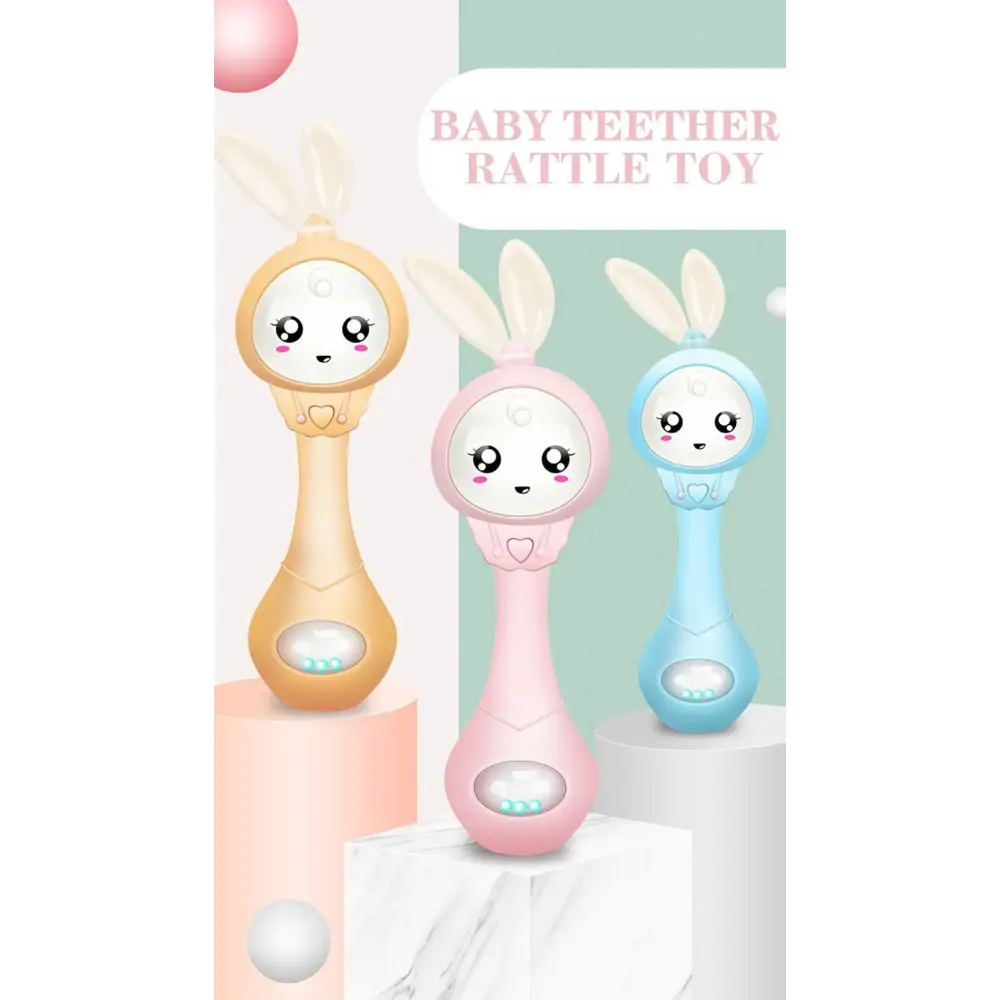 Kawaii Bunny Rabbit Face Rattle for Babies - toys