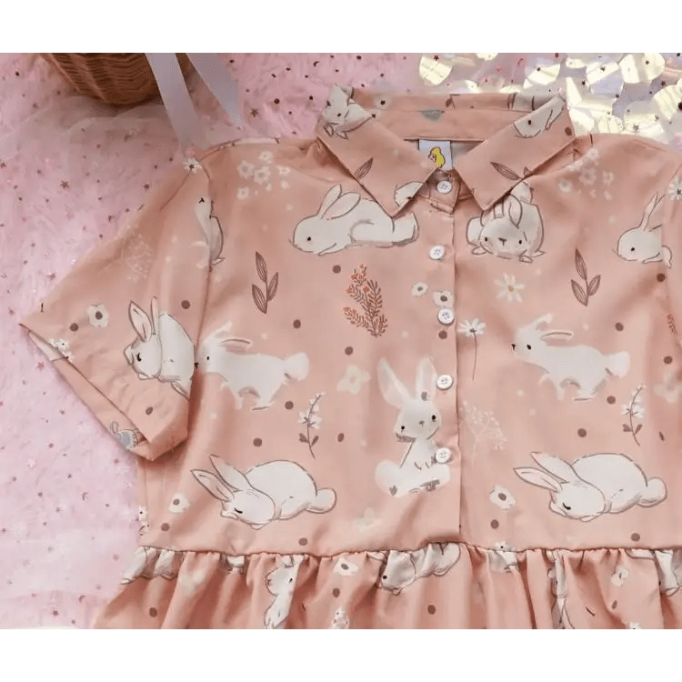 Kawaii Bunny Rabbit Patterned Lolita Dress for Princesses - Cosparty