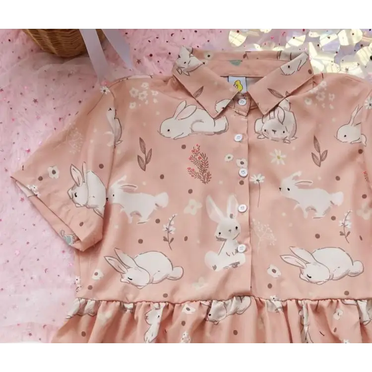 Kawaii Bunny Rabbit Patterned Lolita Dress for Princesses - dress