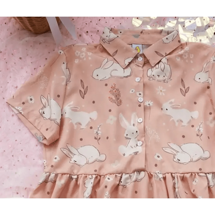 Kawaii Bunny Rabbit Patterned Lolita Dress for Princesses - Cosparty