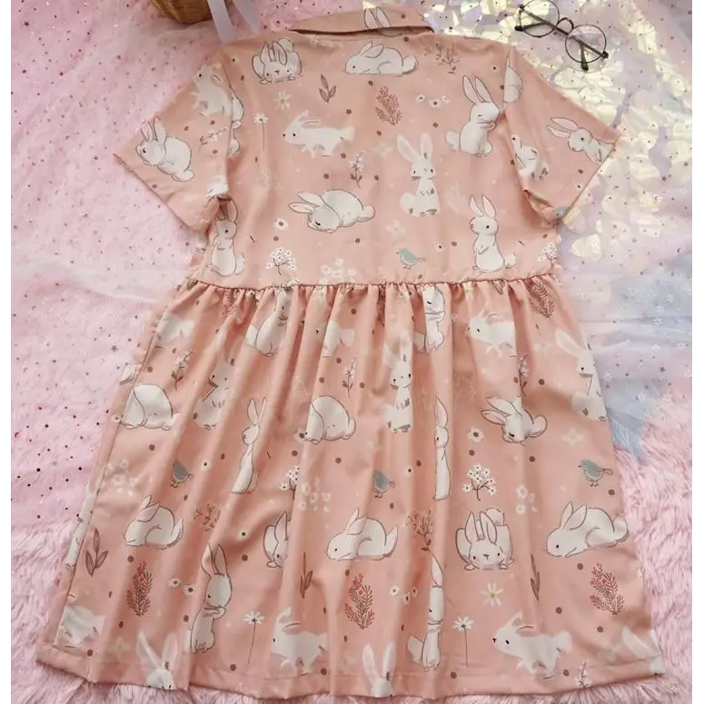 Kawaii Bunny Rabbit Patterned Lolita Dress for Princesses - dress