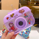 Kawaii Camera-Shaped Water Bottles for Fun and Stylish Hydration - Purple - storage bin