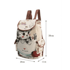 Kawaii Canvas Backpack with Adorable Japanese Cat Artwork - Cosparty