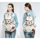 Kawaii Canvas Backpack with Adorable Japanese Cat Artwork - Cosparty