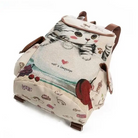 Kawaii Canvas Backpack with Adorable Japanese Cat Artwork - Backpack