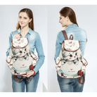 Kawaii Canvas Backpack with Adorable Japanese Cat Artwork - Backpack