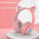 Kawaii Cat Ear Headset with Light-Up Paw Print Design - phone case