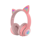 Paw Print Cat Ear Gaming Headphones - Pink with box - cat ear, ear head band, headband, ears, phones