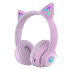 Kawaii Cat Ear Headset with Light - Up Paw Print Design - Cosparty