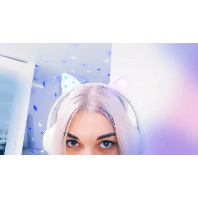 Kawaii Cat Ear Headset with Light - Up Paw Print Design - Cosparty