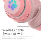 Kawaii Cat Ear Headset with Light - Up Paw Print Design - Cosparty