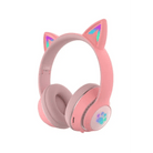 Kawaii Cat Ear Headset with Light - Up Paw Print Design - Cosparty