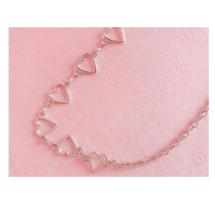 Kawaii Chain Belt with Heart or Rhinestone Embellishments - Cosparty