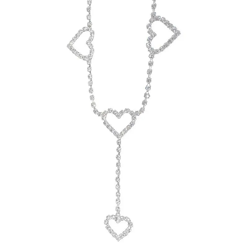 Kawaii Chain Belt with Heart or Rhinestone Embellishments - belt