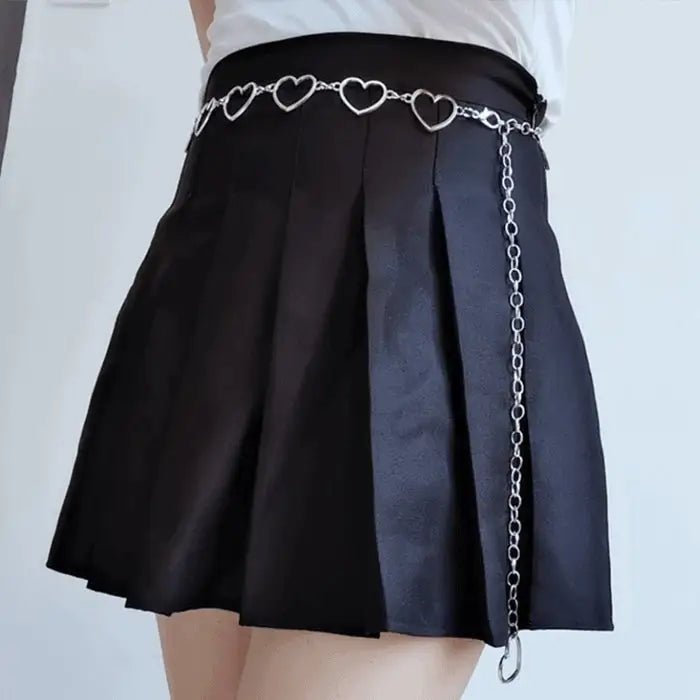 Kawaii Chain Belt with Heart or Rhinestone Embellishments - Cosparty
