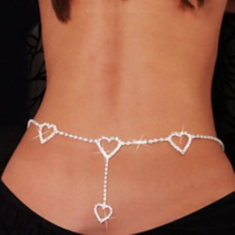Kawaii Chain Belt with Heart or Rhinestone Embellishments - Cosparty