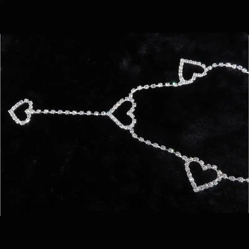 Kawaii Chain Belt with Heart or Rhinestone Embellishments - belt