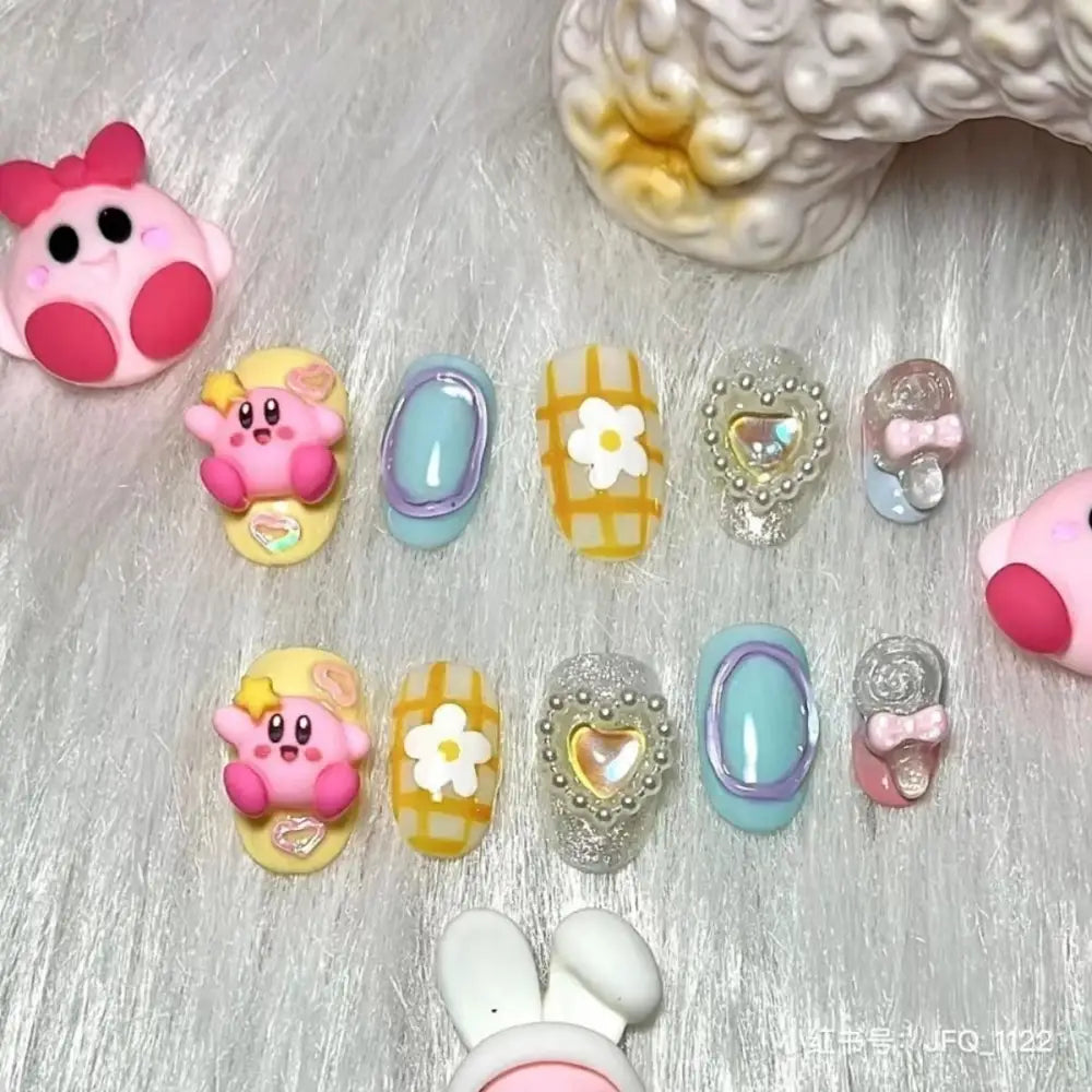 Kawaii deco press on nails - 3d - acrylic nails - fake - kawaiicore - my melody