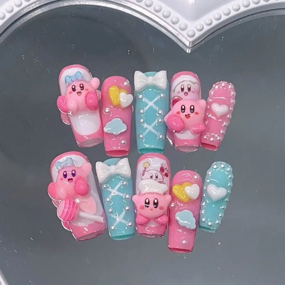 Kawaii deco press on nails - 3d - acrylic nails - fake - kawaiicore - my melody