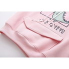 Kawaii Dinosaur Hoodie in Pastel Colors with Cute Japanese Writing - sweater