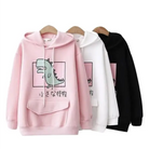 Kawaii Dinosaur Hoodie in Pastel Colors with Cute Japanese Writing - sweater