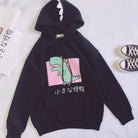 Kawaii Dinosaur Hoodie in Pastel Colors with Cute Japanese Writing - sweater