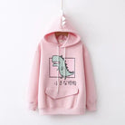 Kawaii Dinosaur Hoodie in Pastel Colors with Cute Japanese Writing - Cosparty