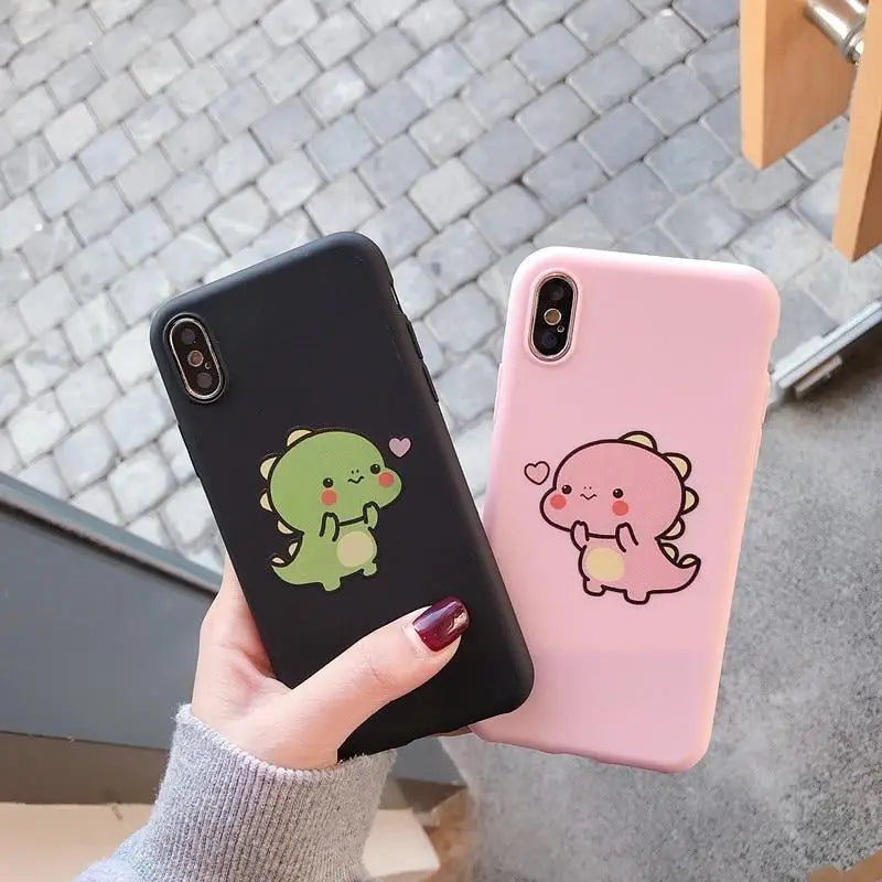 Kawaii Dinosaur Samsung Phone Case in Pink or Black - phone case