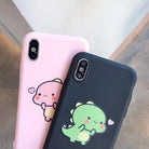 Kawaii Dinosaur Samsung Phone Case in Pink or Black - Cosparty